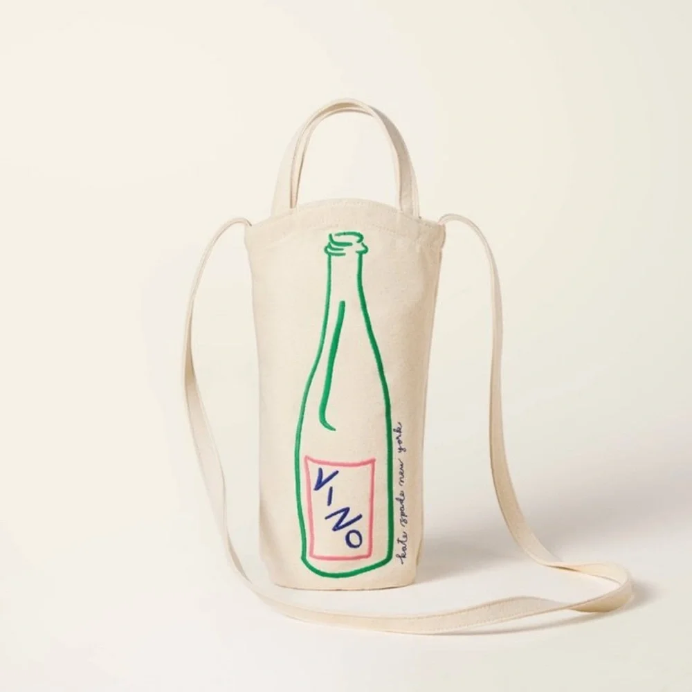 Kate Spade x Target NWT Wine Embroidered Canvas Tote Bag - Picture 1 of 4